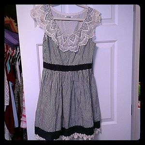 Blue and white summer fit and flare dress